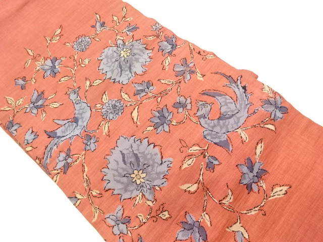 JAPANESE NAGOYA OBI / WOVEN FLOWER ARABESQUE